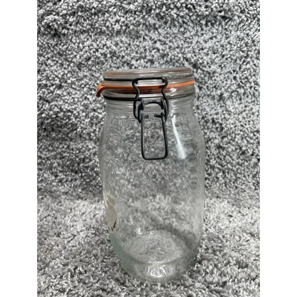 Glass Canning Jar With Airtight Rubber Seal Hinged Lid Size 2L Kitchen Home